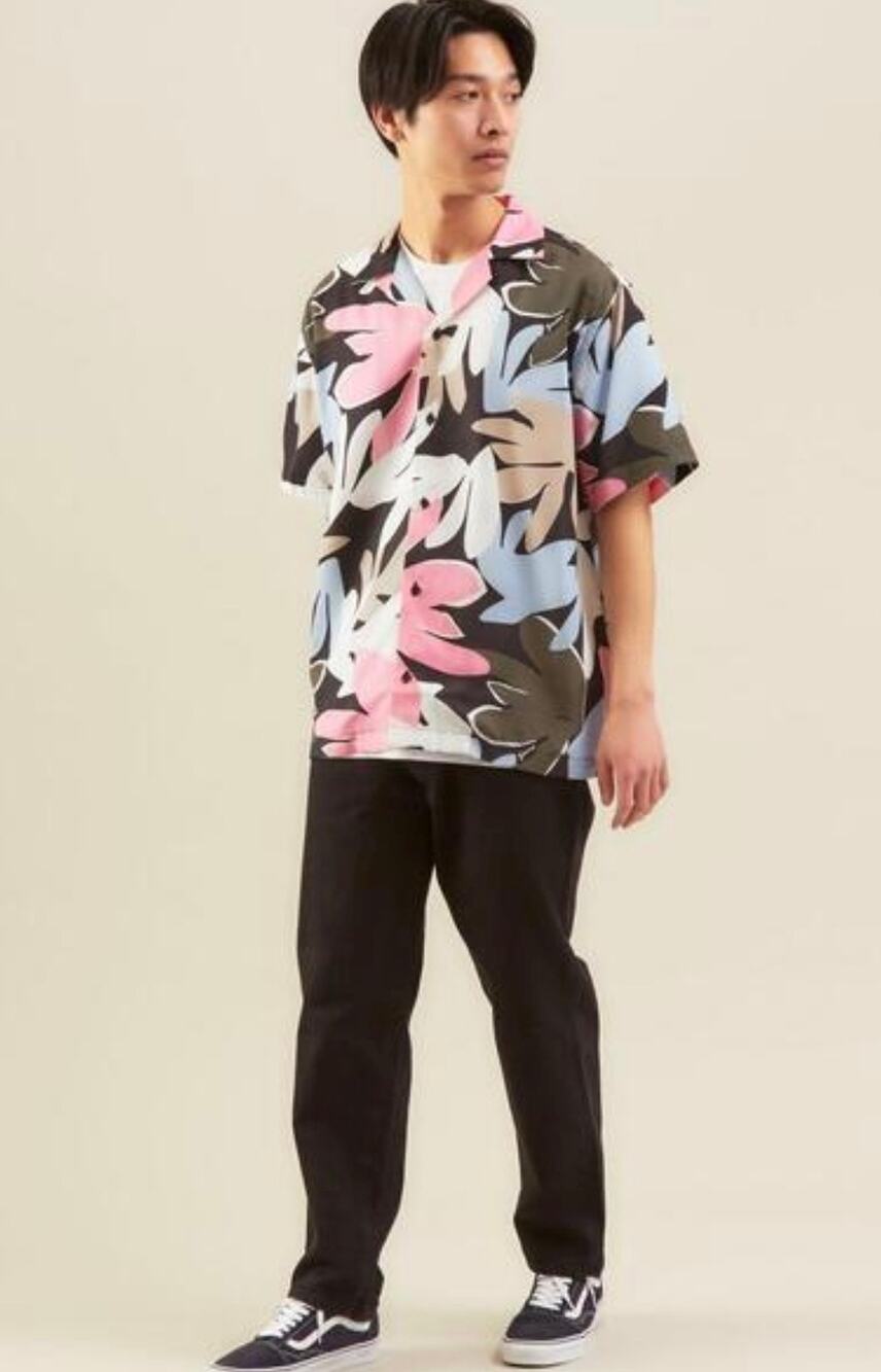 Saturdays NYC Tahiti Palms Print Canty Short Sleeve Resort Shirt Size XL